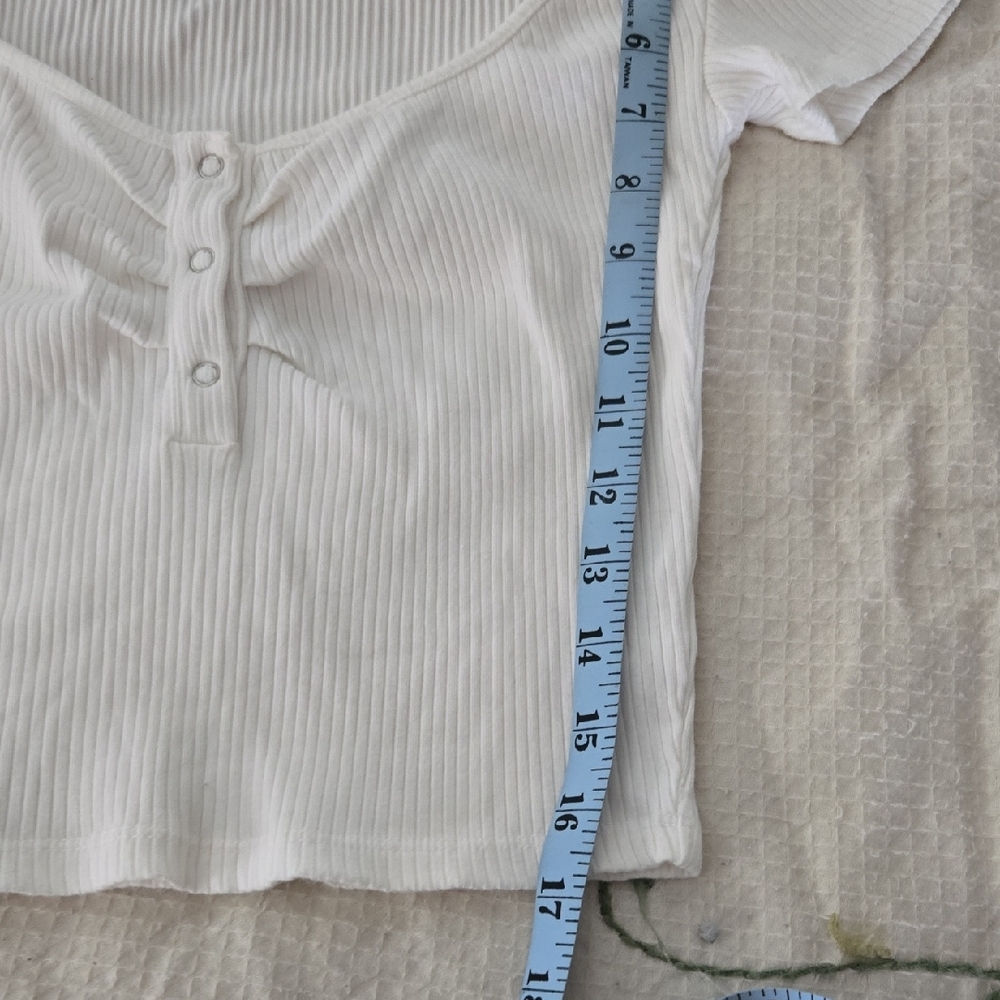 Forever 21 Cream  Front Ribbed Tee - Picture 7 of 7
